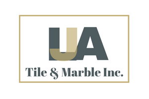 UA Tile & Marble Inc. logo with a gold and gray color scheme.
